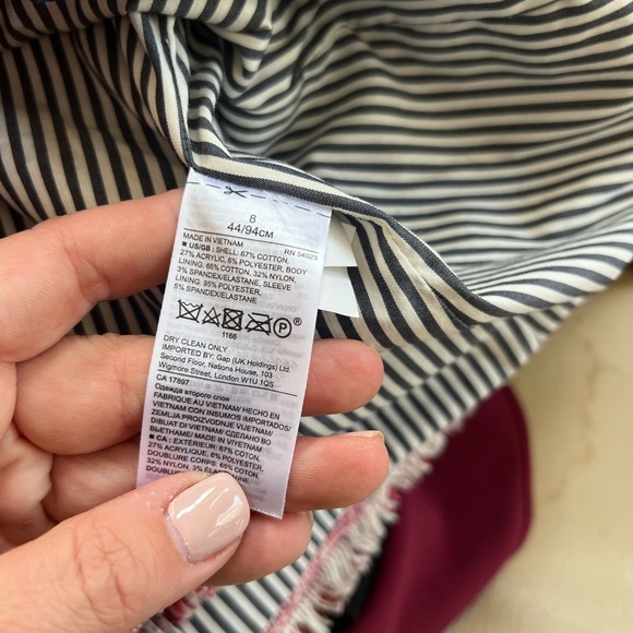 Banana Republic Tweed blazer size 8 cotton - Picture 7 of 8